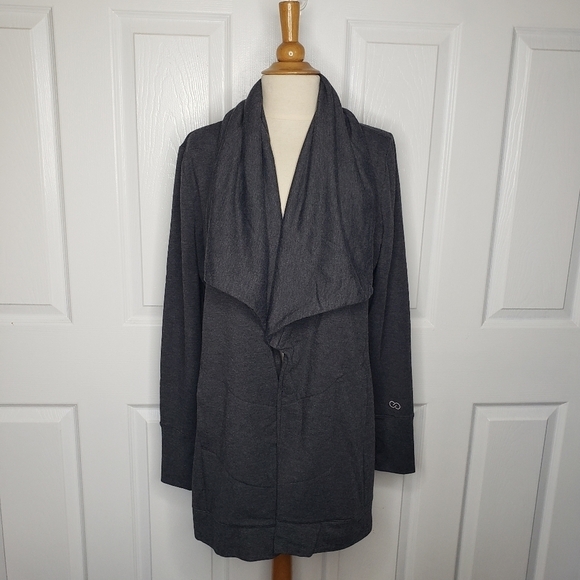 Calia Effortless Waterfall Drape Open Cardigan Style Duster Pockets Thumbholes S - Picture 6 of 13